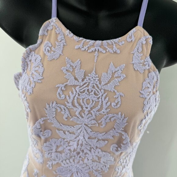 NWT - Hello Molly Bedroom Whispers Lace Mini Dress Size 8 Nude & Lavender - Picture 4 of 16